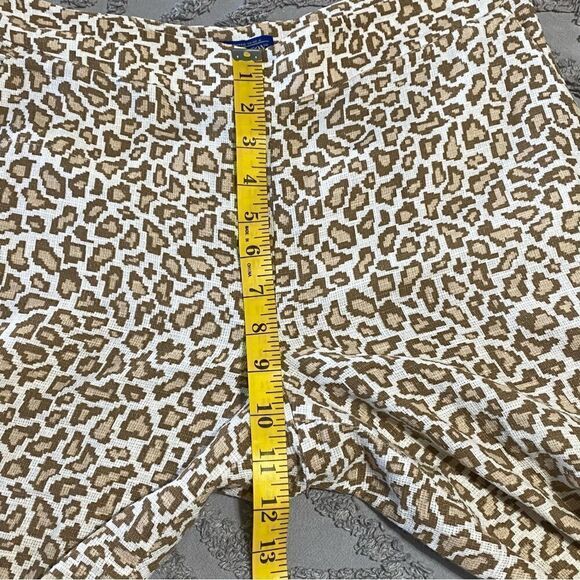 pendleton animal print woven linen cropped pants size 4P - Picture 9 of 11